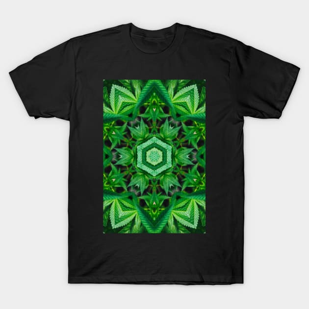 Kaleidoscope Marijuana Mandala T-Shirt by argobel13